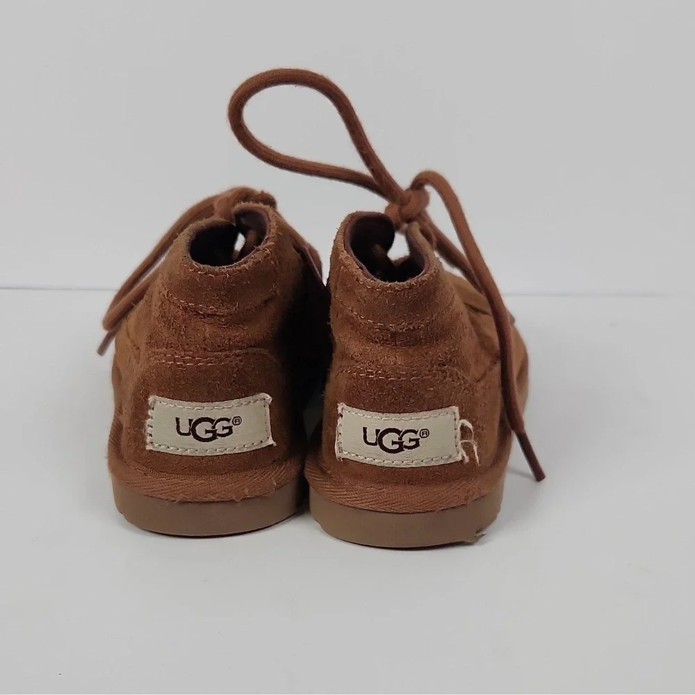 UGG Neumel Kids Boots Chestnut Brown Suede Chukka Lace Up 1010269K 10T
